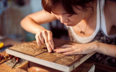 Laboratorio di xilografia su legno di testa con Mei Chen Tseng