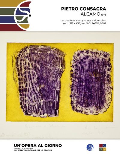 Pietro Consagra Alcamo, 1973 Acquaforte e acquatinta a due colori, mm. 321 x 438 Inv. S-CL24352_9802