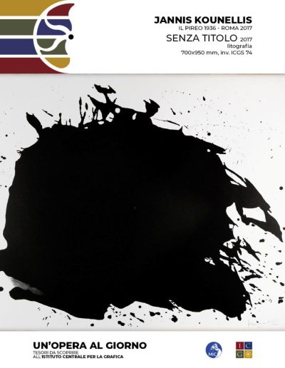 Jannis Kounellis (1936-2017) Senza titolo 2017, litografia, 700x950 mm, inv. ICGS 74