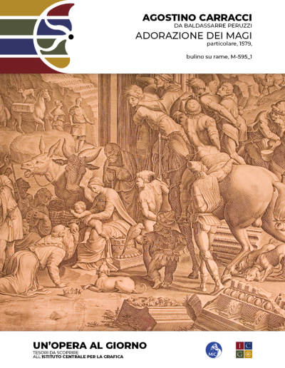 Agostino Carracci, da Baldassarre Peruzzi Adorazione dei magi, particolare, 1579 bulino su rame Inv. M-595_1