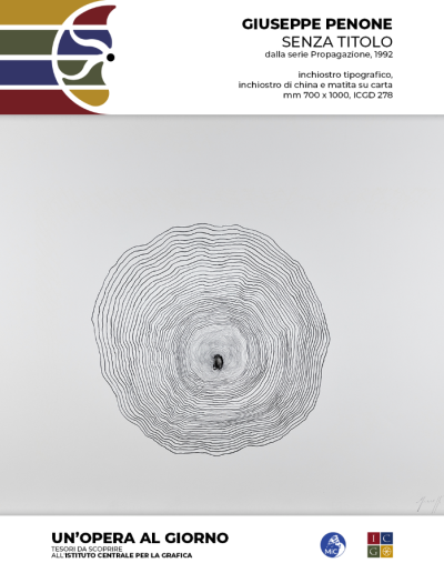 Giuseppe Penone Senza titolo, dalla serie Propagazione, 1992 inchiostro tipografico, inchiostro di china e matita su carta, mm 700 x 1000 Inv.: ICGD 278