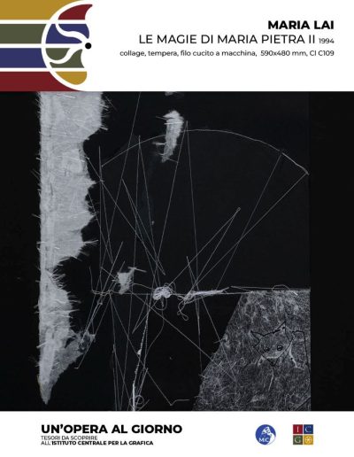 Maria Lai Le magie di Maria Pietra II, 1994 collage, tempera, filo cucito a macchina, 590x480 mm Inv.: Cl C109