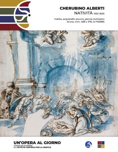Cherubino Alberti   Natività, 1592-1605 matita, acquerello azzurro, penna inchiostro bruno, mm. 488 x 378 Inv.: D-FN2885