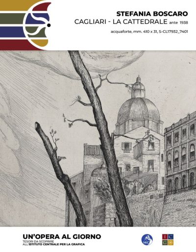 Stefania Boscaro Cagliari - la cattedrale, ante 1938 acquaforte, mm. 410 x 31 Inv.: S-CL17932_7401