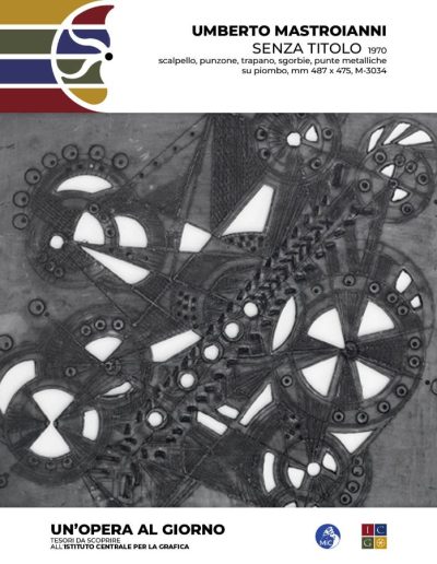 Umberto Mastroianni Senza titolo, 1970 scalpello, punzone, trapano, sgorbie, punte metalliche su piombo, mm. 487x475 Inv.: M-3034