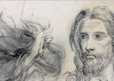 Gian Lorenzo Bernini Studio di busto panneggiato; volto di Cristo, 1679 ca. carboncino, mm.176x257, D-FC127528