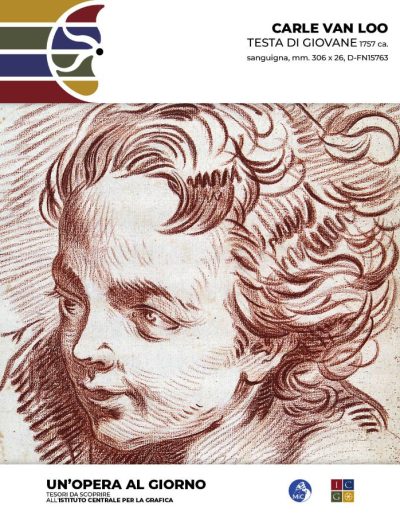 Carle Van Loo Testa di giovane, 1757 ca. sanguigna, mm. 306 x 26, Inv.: D-FN15763