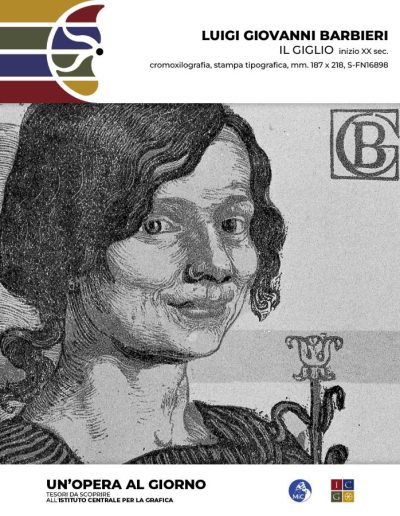 Luigi Giovanni Barbieri Il giglio, inizio XX sec., cromoxilografia, mm. 171 x 105, Inv.: S-FN16898