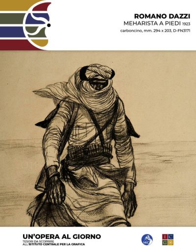 Romano Dazzi Meharista a piedi, 1923, carboncino, mm. 294 x 203 Inv.: D-FN3171