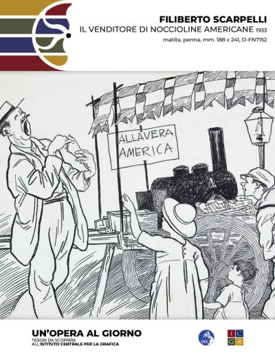 Filiberto Scarpelli Il venditore di noccioline americane, 1933 matita, penna, mm. 188 x 241 Inv.: D-FN7152