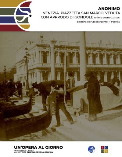 Anonimo Venezia. Piazzetta San Marco. Veduta con approdo di gondole, ultimo quarto XIX sec., gelatina cloruro d’argento Inv.: F-P3846