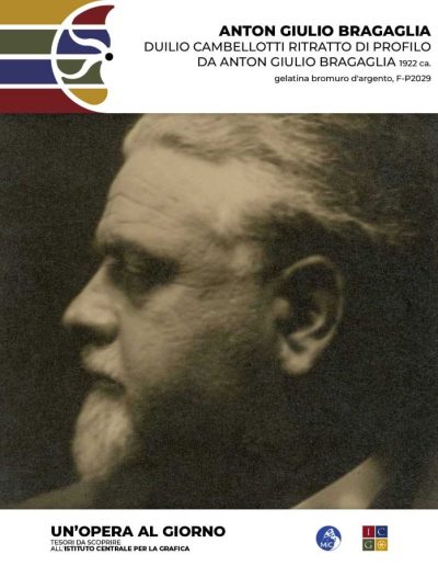 Anton Giulio Bragaglia Duilio Cambellotti ritratto di profilo da Anton Giulio Bragaglia, 1922 ca. gelatina bromuro d'argento Inv.: F-P2029