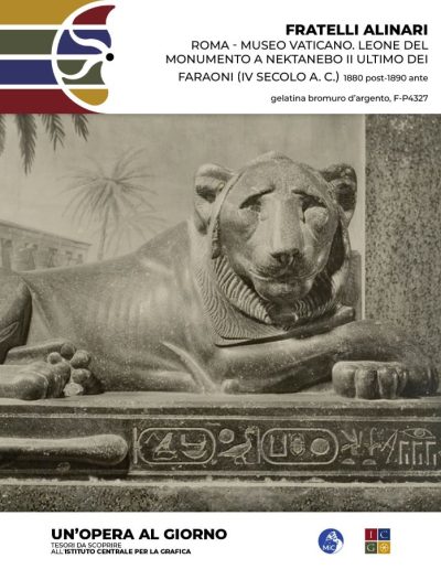Un’opera al giorno Fratelli Alinari ROMA - Museo Vaticano. Leone del monumento a Nektanebo II ultimo dei Faraoni. (IV secolo A. C.), 1880 post-1890 ante gelatina bromuro d’argento Inv.: F-P4327